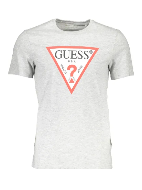 "GUESS JEANS T-Shirts im Sale | Schlankes Kurzarmshirt Rundhals Logo Guess Jeans Grigio online kaufen"|Planet-Deluxe