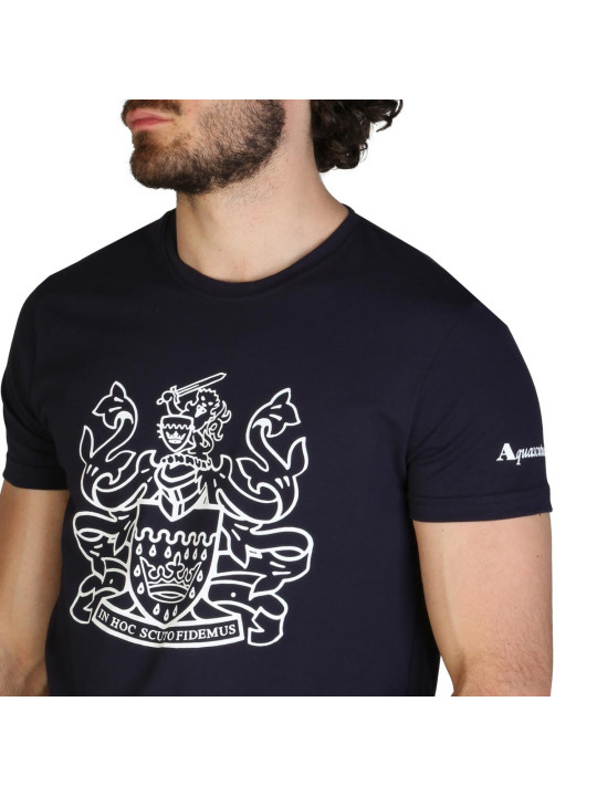 Schwarzes Baumwoll-T-Shirt mit kurzem Ärmel