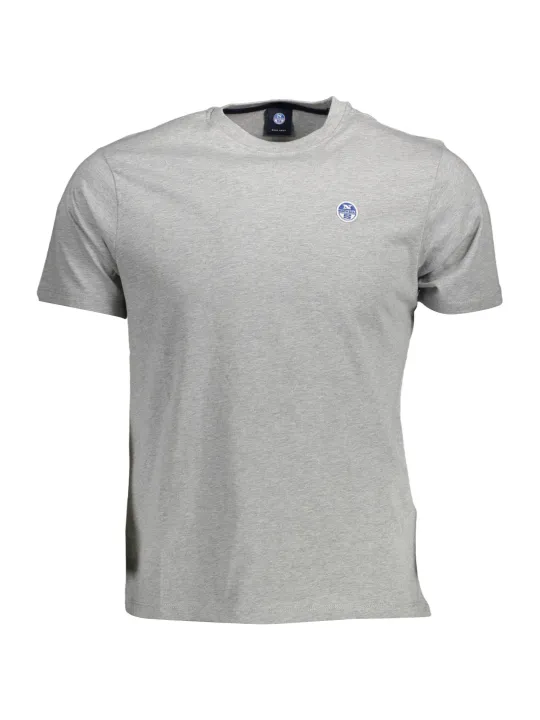 "North Sails T-Shirts im Sale | Graues TShirt aus Naturfasern mit Logo und Applikation online kaufen"|Planet-Deluxe