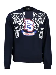 "Plein Sport Sweatshirts im Sale | Plein Sport Kontrast Sweatshirt mit Print und Logo Navy online kaufen"|Planet-Deluxe