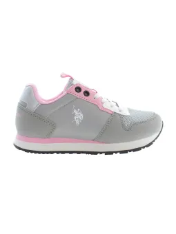 "U.S. POLO Mädchen-Sneaker: Graue Schnürschuhe mit Logo"