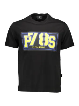 "Kontrast T-Shirt mit Rundhals & Plein Sport Logo"