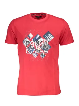 "Cavalli Rotes Logo-T-Shirt, Kurzarm, Rundhals"