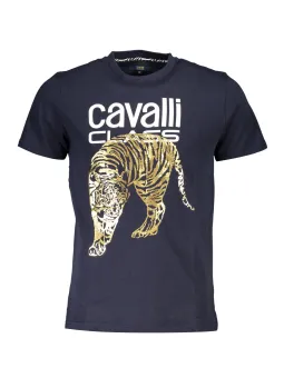 "Cavalli Blaues Logo T-Shirt – Stilvoll & Bequem"