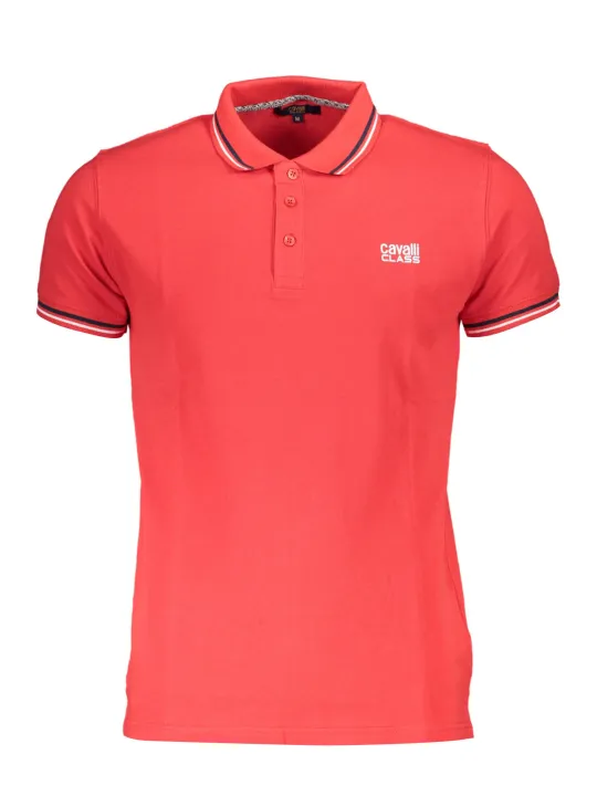 "Cavalli Class Poloshirts im Sale | Cavalli Class Poloshirt Rot mit Kontrastdetails und Logo online kaufen"|Planet-Deluxe