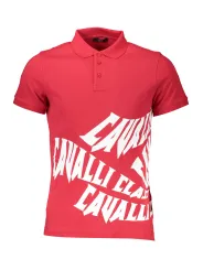 "Cavalli Class Poloshirts im Sale | Kurzarmpoloshirt Cavalli Class mit Logodruck und Knöpfen online kaufen"|Planet-Deluxe