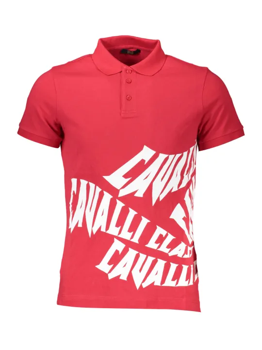 "Cavalli Class Poloshirts im Sale | Kurzarmpoloshirt Cavalli Class mit Logodruck und Knöpfen online kaufen"|Planet-Deluxe