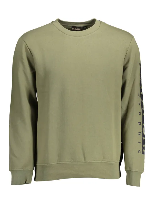 "Napapijri Sweatshirts im Sale | Napapijri Sweatshirt Rundhals Logo Druck Grün online kaufen"|Planet-Deluxe