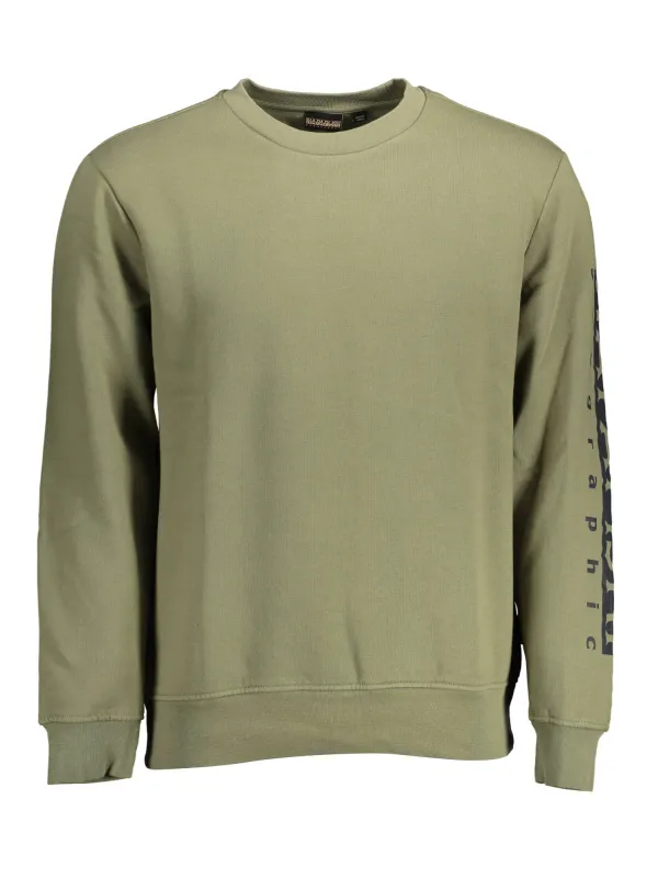 "Napapijri Sweatshirts im Sale | Napapijri Sweatshirt Rundhals Logo Druck Grün online kaufen"|Planet-Deluxe