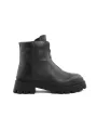 Schwarze Lederstiefelette mit grober Sohle