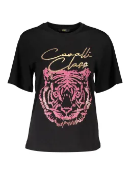 Luxuriöses Cavalli Class T-Shirt in Schwarz