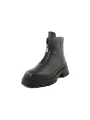 Schwarze Leder Stiefelette mit Reißverschluss