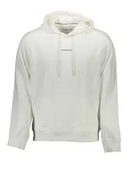 "Calvin Klein Sweatshirts im Sale | Calvin Klein Weißer Biobaumwolle Hoodie mit Tasche online kaufen"|Planet-Deluxe