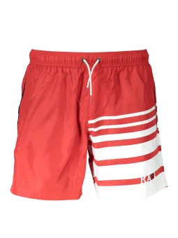 "Karl Lagerfeld Rote Badeshorts mit Taschen & Innenslip"