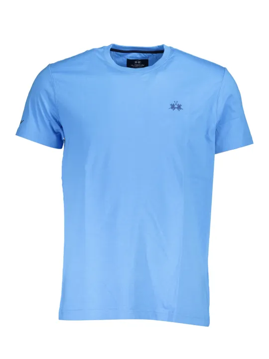 "LA MARTINA T-Shirts im Sale | Blaues Kurzarm TShirt mit Rundhals und Stickerei Logo online kaufen"|Planet-Deluxe