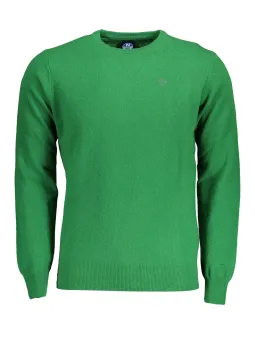 "North Sails Grünes Langarmshirt mit Logo-Stickerei"