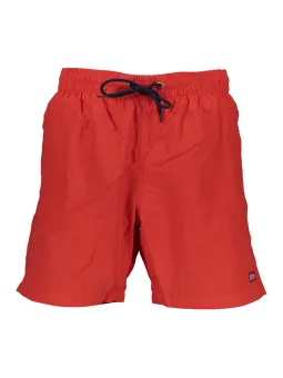 "Norway Rote Badehose 1963 - Mit Taschen & Kontrastdetails"