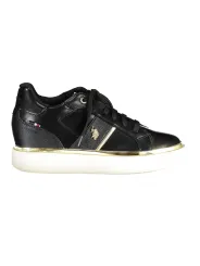 "U.S. Polo Schwarz Kontrast-Sneaker mit Logo – Stilvoll & Modern"