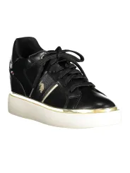 "U.S. Polo Schwarz Kontrast-Sneaker mit Logo – Stilvoll & Modern"