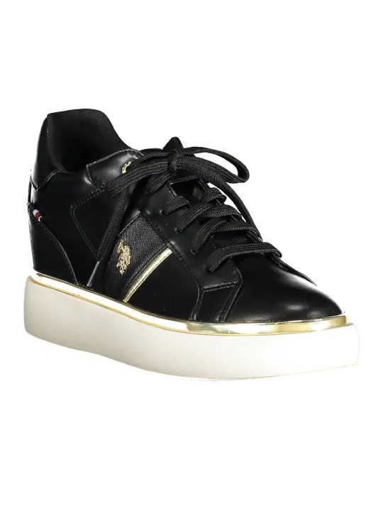 "U.S. Polo Schwarz Kontrast-Sneaker mit Logo – Stilvoll & Modern"