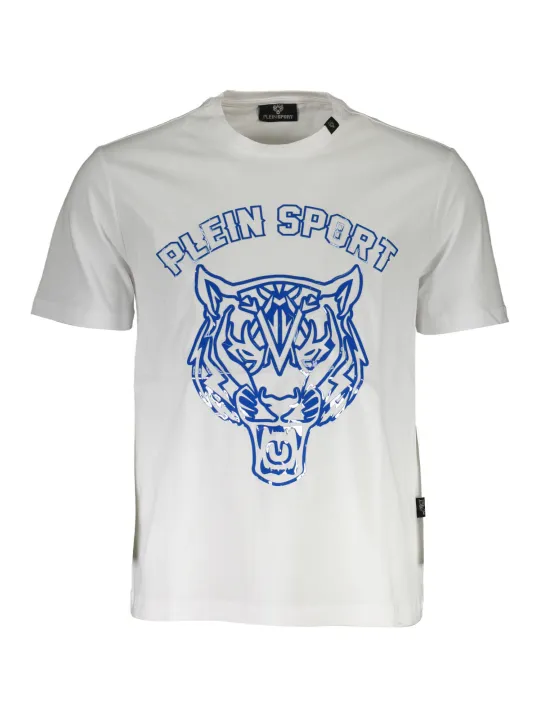 "Plein Sport T-Shirts im Sale | Plein Sport Logo TShirt Kurzarm Rundhals Weiß Druck online kaufen"|Planet-Deluxe