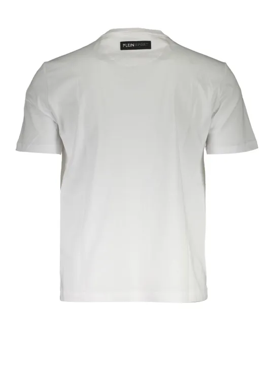 "Plein Sport T-Shirts im Sale | Plein Sport Logo TShirt Kurzarm Rundhals Weiß Druck online kaufen"|Planet-Deluxe