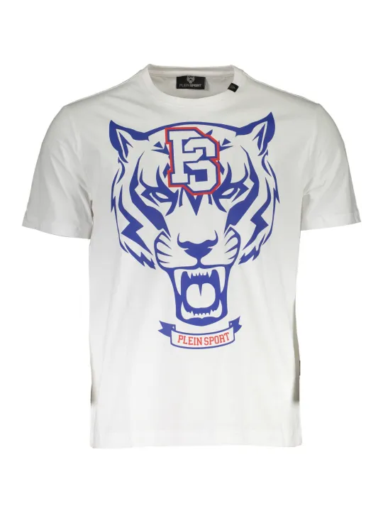 "Plein Sport T-Shirts im Sale | Plein Sport Weißes Kurzarmshirt mit Rundhals und Logo Print online kaufen"|Planet-Deluxe