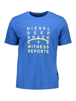 "Diesel Logo T-Shirt Blau – Stylischer Rundhals mit Druck"