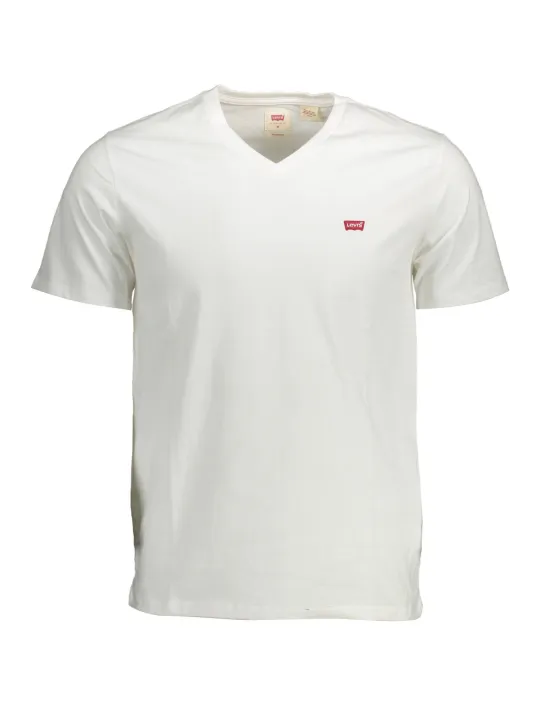 "Levi's T-Shirts im Sale | Levi's Kurzarm T-Shirt V-Ausschnitt Logo Applikation Weiß online kaufen"|Planet-Deluxe