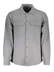 Gesteppte Langarmhemd mit Italienkragen & Taschen