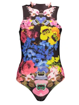 Ärmelloser Body mit hohem Kragen und Desigual-Logo