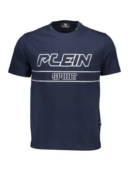"Kontrast T-Shirt Navy: Logo-Druck, Rundhals, stilvoll"