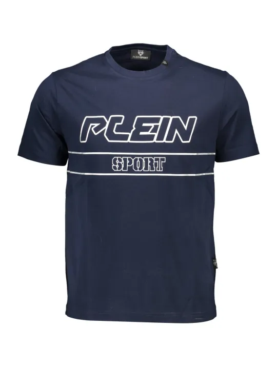 "Plein Sport T-Shirts im Sale | Kontrast TShirt Rundhals mit Logo Druck Navy  online kaufen"|Planet-Deluxe