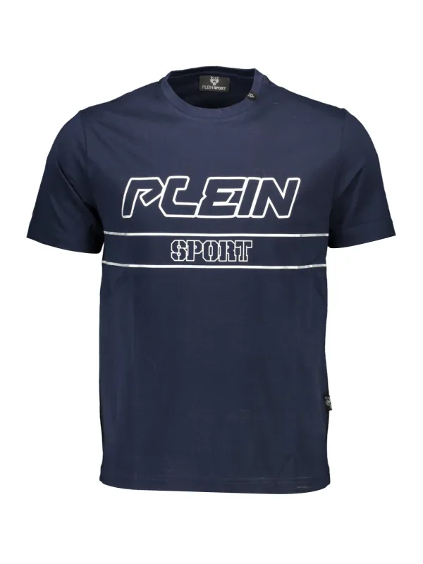 "Plein Sport T-Shirts im Sale | Kontrast TShirt Rundhals mit Logo Druck Navy  online kaufen"|Planet-Deluxe