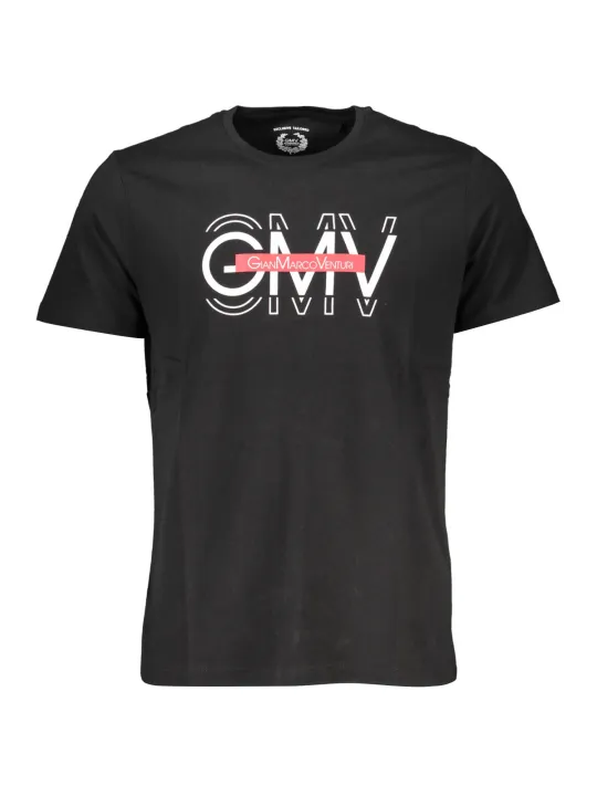 "GIAN MARCO VENTURI T-Shirts im Sale | GIAN MARCO VENTURI SCHWARZES LOGO TSHIRT RUNDHALS  online kaufen"|Planet-Deluxe