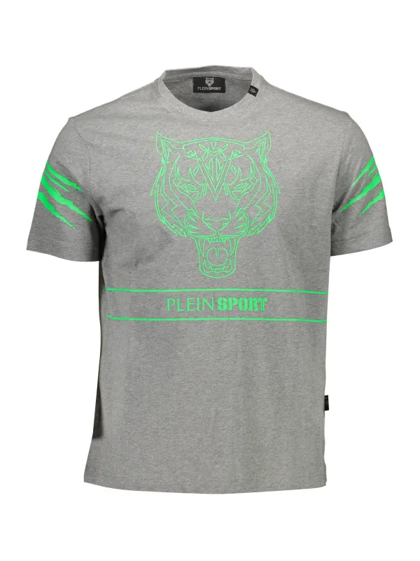 "Plein Sport T-Shirts im Sale | Kontrast TShirt Rundhals Plein Sport Logo Grau online kaufen"|Planet-Deluxe