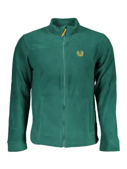 "Flavio Grünes Sweatshirt: Stickerei & Reißverschluss"