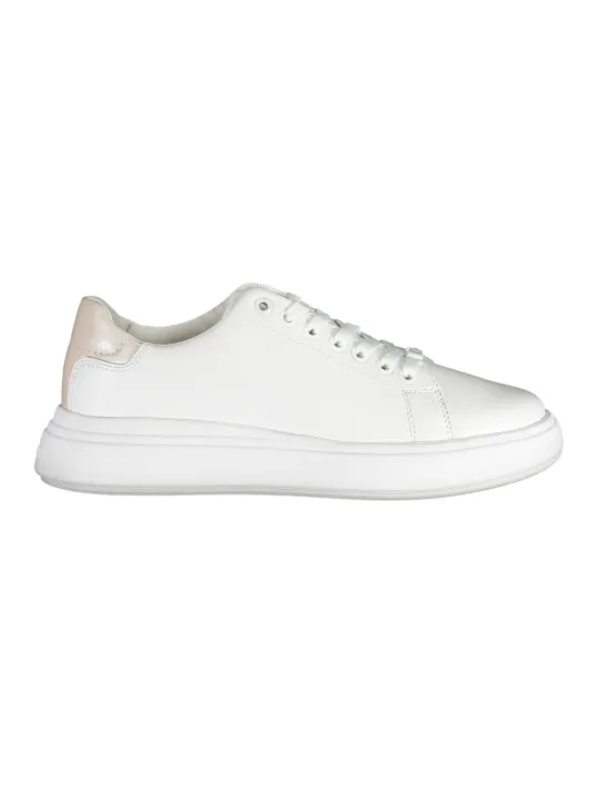 "Calvin Klein Sneakers im Sale | Calvin Klein Weiße Schnürsneaker mit Kontrastdetails online kaufen"|Planet-Deluxe