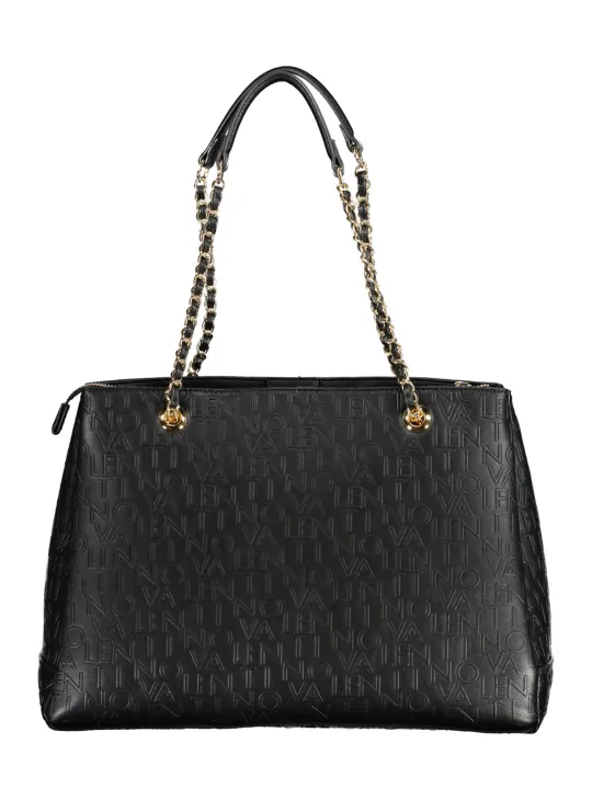 "Valentino Tasche: Schwarze Eleganz mit Ketten-Details"