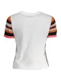 "Desigual Damen T-Shirt – Weiß, Kontrastdetails, Logo-Print"