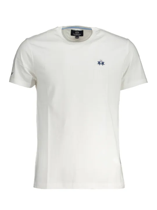 "LA MARTINA T-Shirts im Sale | LaMartina Kurzarmshirt Normale Passform Rundhals Stickerei Bianco online kaufen"|Planet-Deluxe
