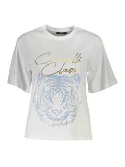 "Cavalli Class T-Shirt in Weiß – Stilvoll & Elegant"