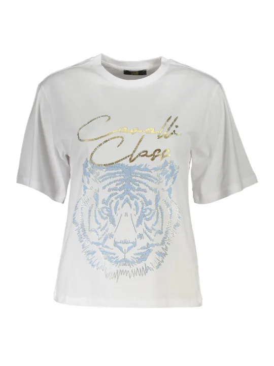 "Cavalli Class T-Shirts im Sale | CAVALLI CLASS KURZARM-T-SHIRT DAMEN WEISS online kaufen"|Planet-Deluxe