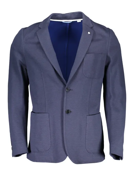 GANT Blaue Langarmjacke – Stilvoll mit Taschen & Knöpfen