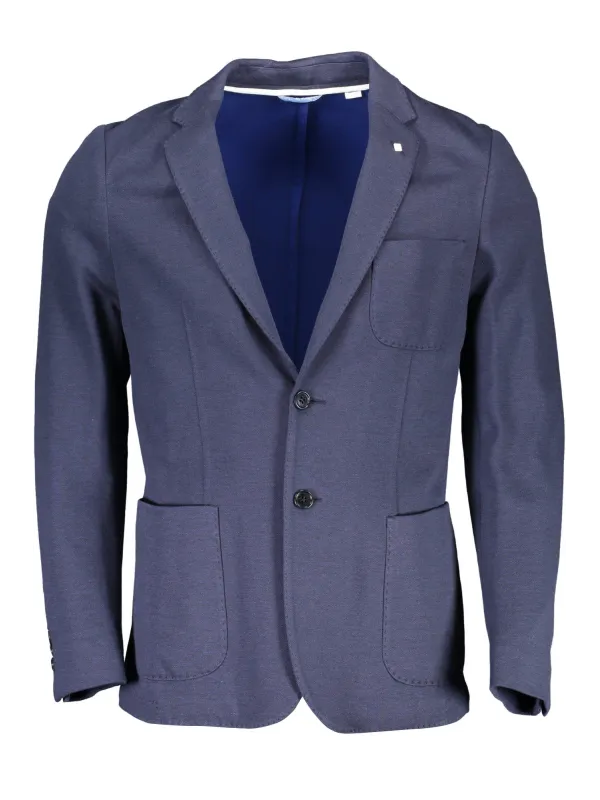 GANT Blaue Langarmjacke – Stilvoll mit Taschen & Knöpfen GANT Blaue Langarmjacke – Stilvoll mit Taschen & Knöpfen