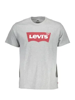 "Levis Graues Kurzarm T-Shirt mit Logo - Rundhals, Komfort"
