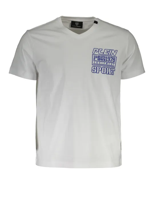 "Plein Sport T-Shirts im Sale | Plein Sport TShirt VAuschnitt Logo Druck Weiss online kaufen"|Planet-Deluxe