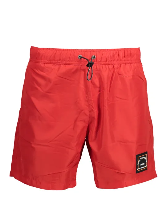 "Karl Lagerfeld Beachwear Badehosen im Sale | Karl Lagerfeld Badehose Rot mit Taschen und Innenslip online kaufen"|Planet-Deluxe