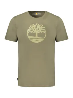 Grünes Timberland Logo T-Shirt, Kurzarm, Rundhals, Normal Fit