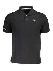 "LA MARTINA Poloshirts im Sale | La Martina Poloshirt Kurzarm 2 Knöpfe Stickerei Logo Schwarz online kaufen"|Planet-Deluxe